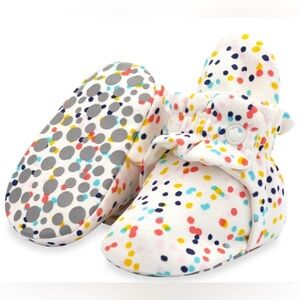 Zutano organic cotton confetti adjustable snap booties great used condition 18m